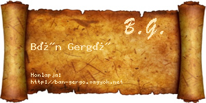 Bán Gergő névjegykártya