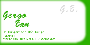 gergo ban business card