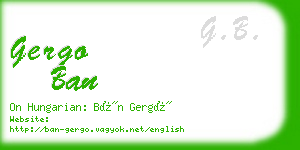 gergo ban business card